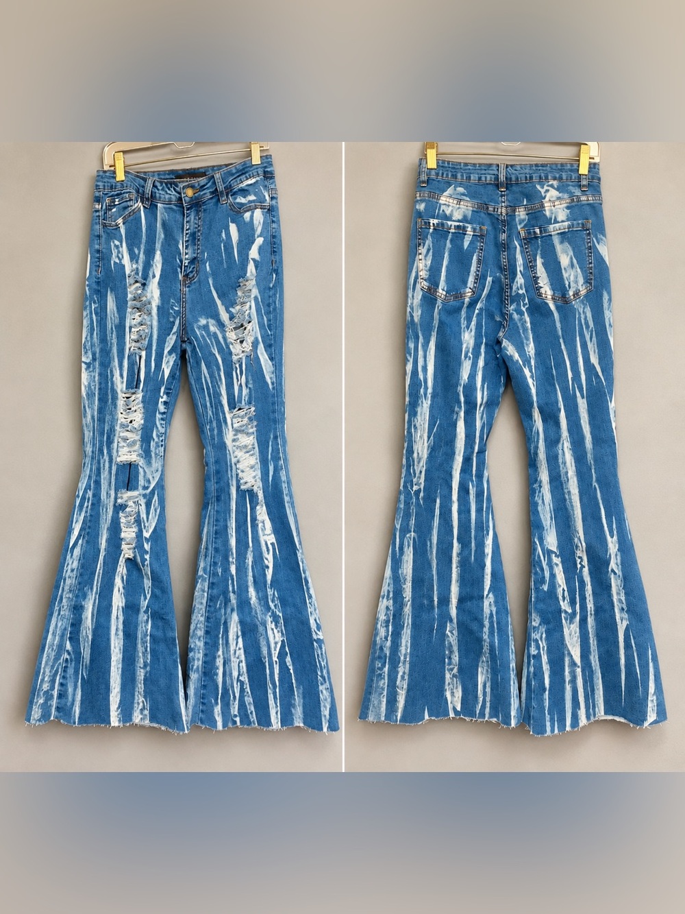 Purple Candy Distressed Flare Jeans Size Large